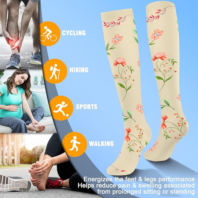 bropite Compression Socks for Women & Men Circulation-Support Knee High Socks 20-30 mmhg-Best for Running,Medical,Nurse,Travel