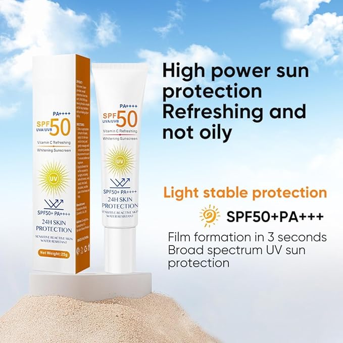 Sunscreen for Face, UV Defense Hydro Calming Sunscreen, SPF 50+, with Vitamin C, Moisturizing Daily Protection for Sensitive Skin, 0.88 Fl Oz