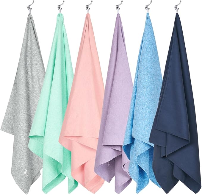 Dock & Bay Beach Towel - Quick Dry, Sand Free - Compact, Lightweight - 100% Recycled - Includes Bag - Set of 6 - Essentials, Extra Large (200x90cm, 78x35)