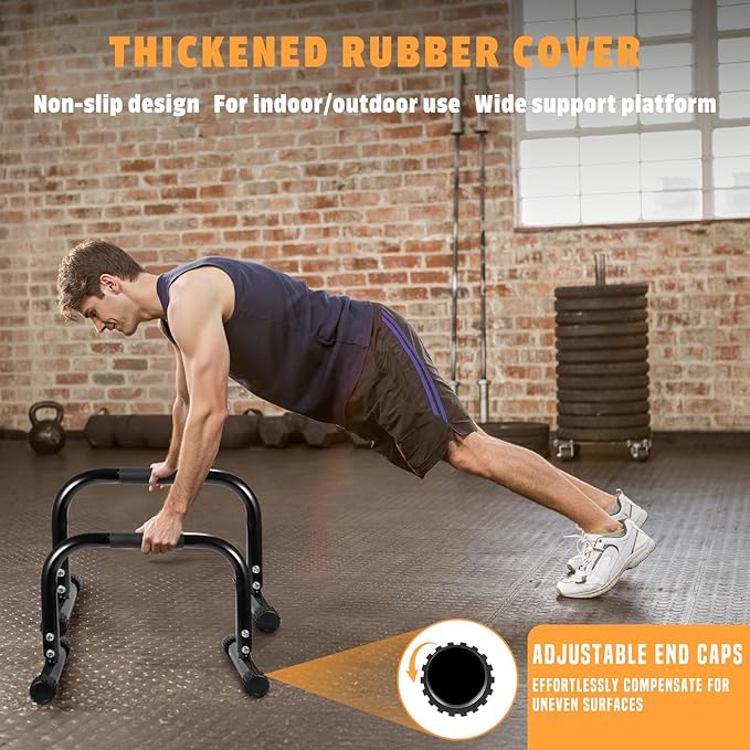 AmazeFan Parallettes Bars, High Steel Push Up Bar Strength Training For Handstands, Calisthenics Bars & Dip Bars, Calisthenic, Push Up Stands Handle for Floor Workouts Calisthenics Equipment ﻿