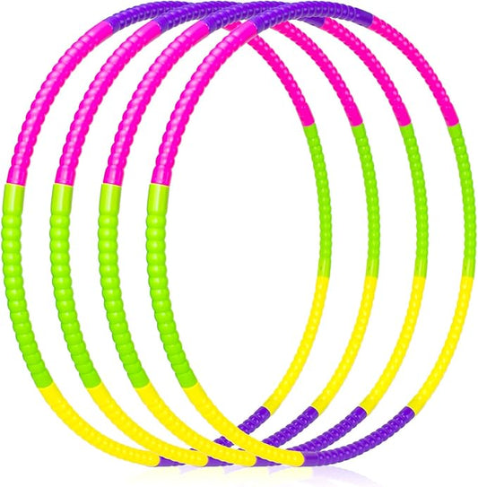 Exercise Hoops for Kids, 4P/8P Detachable & Size Adjustable Toy Color Hoop Rings for Outdoor Gymnastic Dog Agility Equipment Sports Party Games