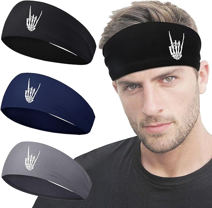 3Pcs Men Sports Headbands Sweat Bands for Men Women Sweatbands