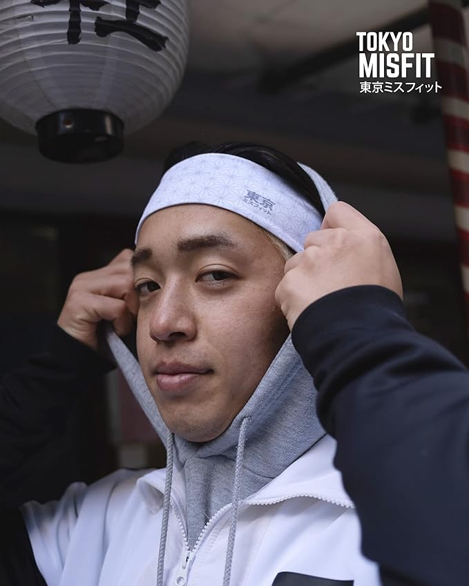 Tokyo Misfit - Japanese Headbands for Men & Women, Sweat Band, Workout, Yoga, Fashion, Running, Sports, Basketball, Bandana