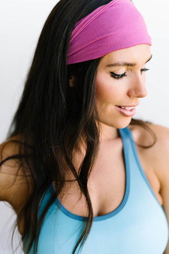 Maven Thread Workout Headbands for Women, 4 inch Thick Wide Non Slip Sweatbands, 2 Pack