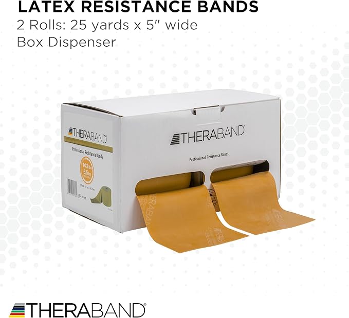 THERABAND Resistance Band, Black, Special Heavy, 50-Yard Roll, Latex Elastic Band for Exercise