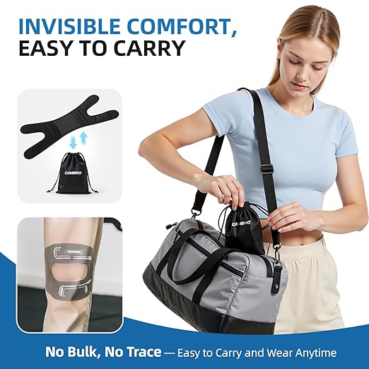 CAMBIVO Knee Brace for Men and Women, Patella Tendon Knee Strap with Gel Pad and Side Stabilizers, Adjustable Knee Band for Knee Pain Relief, Lightweight Knee Support for Workouts, Running, Training (Black, S/M)