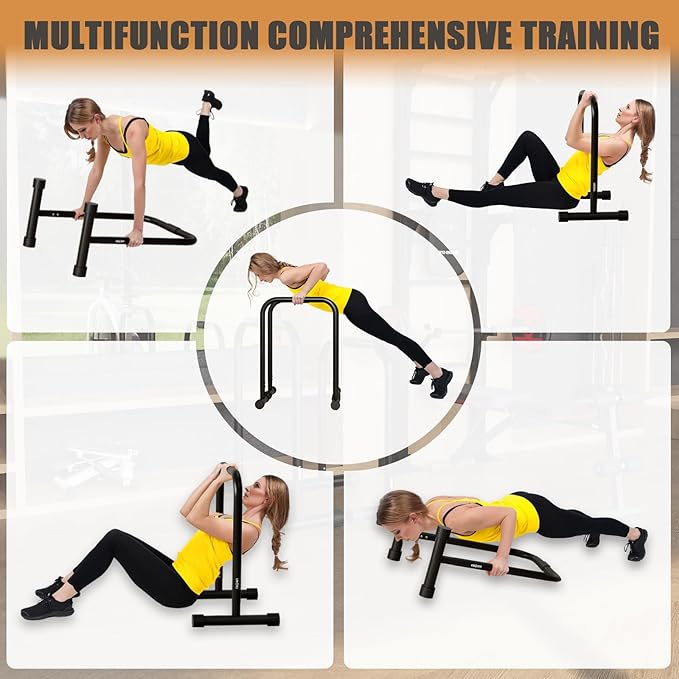 Adjustable Dip Bar, Dip Stand Station Functional Fitness Bar, Strength Training Founctional Dip Bars for Home, Fitness Equipment, Push Up Stand, Load Capacity 330LBS