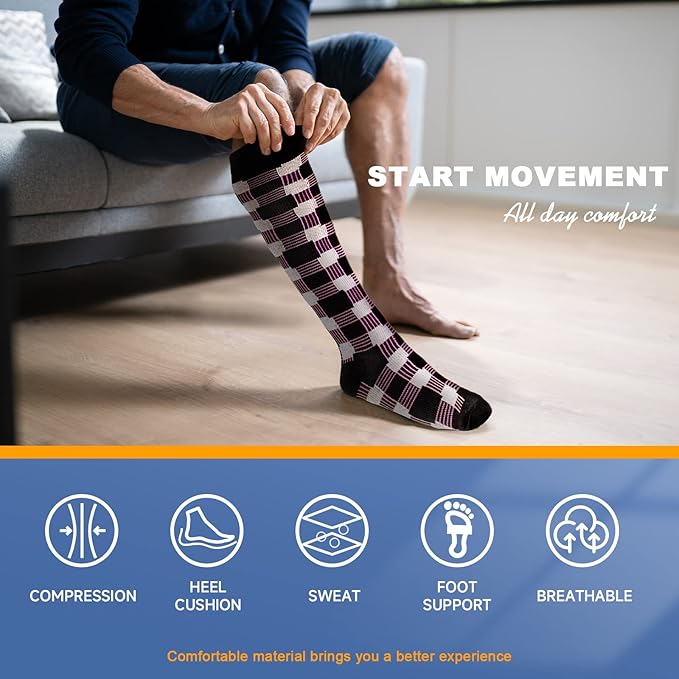 bropite Compression Socks for Women & Men Circulation-Compression Socks 20-30 mmhg-Best for Running,Medical,Nurse,Travel