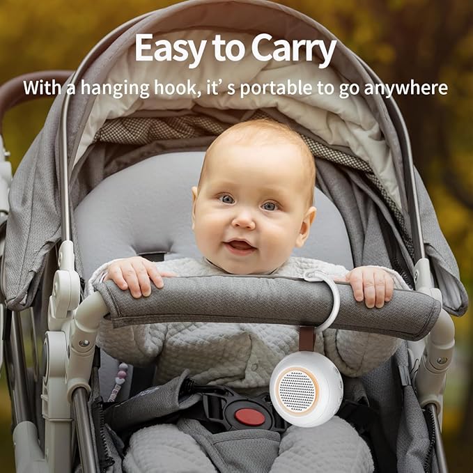 Sound Machine Noise Machine with 30 Soothing Sounds 12 Night Lights 4 Timers Memory Function 32 Level Volume Rechargeable Battery for Sleeping Working Relaxing for Baby Adults Kids White