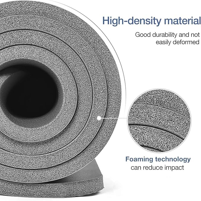 Yoga Mat Non Slip NBR Thick Yoga Mat, 72"L x 32"/24"W x 0.6"/0.4"TH (185cm x 80cm/61cm x 15mm/10mm), Anti-Tear Exercise Mat with Carrying Strap and Bag, Workout Mats for Yoga, Pilates, Floor Exercises