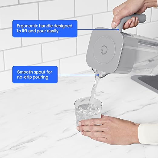 Culligan with ZeroWater Technology 12-Cup Water Filter Pitcher – Includes 5-Stage Advanced Water Filter, IAPMO Certified to Reduce Lead, Total PFAS (Forever Chemicals), Mercury, Fluoride, and Chlorine