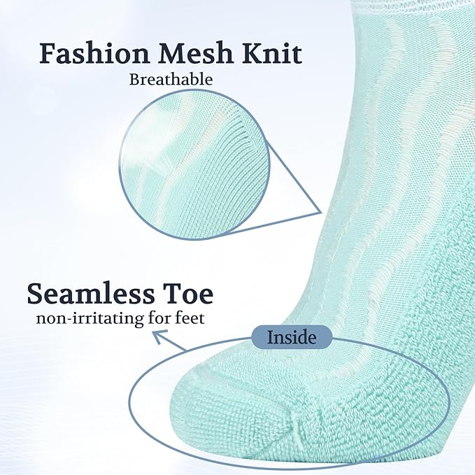 +MD Diabetic Socks for Men Women 6 Pairs,Non-Binding Top Extra Wide Ankle/Crew Socks, for Edema Circulator 9-11 10-13 13-15