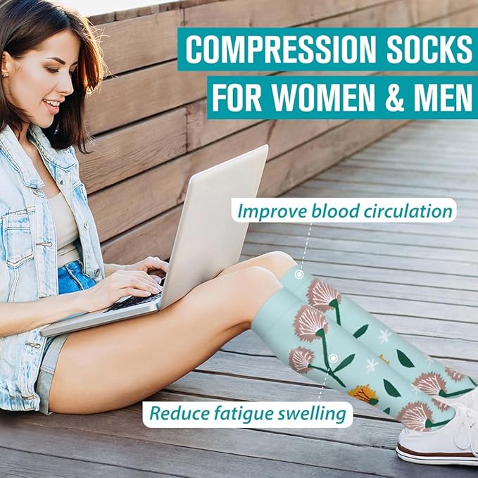BLUEENJOY Copper Compression Socks for Women & Men (6 pairs) - Best Support for Nurses, Running, Hiking, Recovery