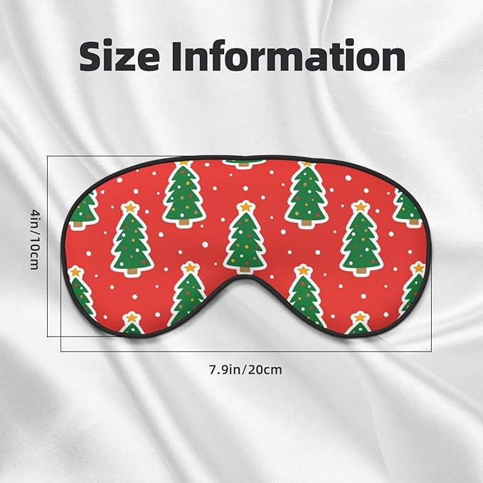Sleep Eye Mask Christmas Tree Sleep Mask for Women Men Comfortable Eye Mask with Adjustable Strap Soft Eye Cover Blindfold for Travel Yoga Nap Shift Work