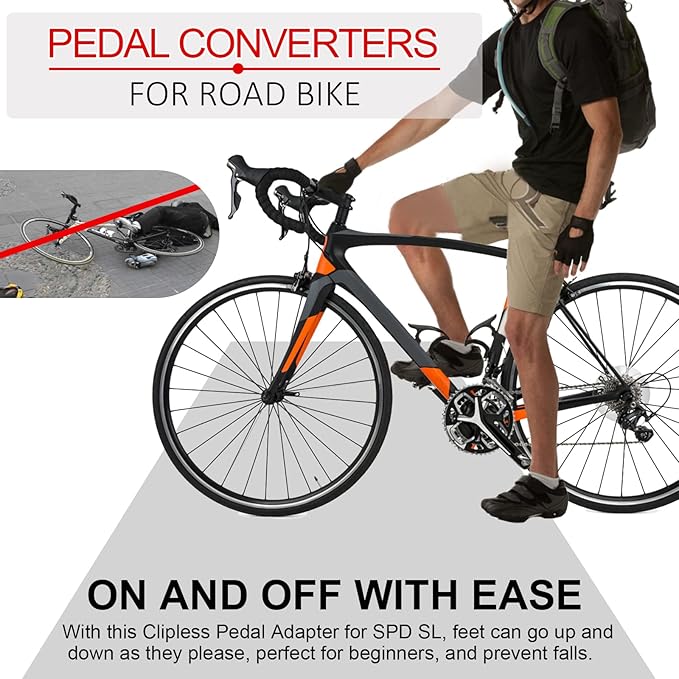 BUCKLOS SPD-SL Pedals PD-R8000 Road Bike Pedals - Bicycle Clipless Titanium Sealed Bearing Nylon/Aluminium Ultegra Clip Pedals Compitable with Shimano SPD-SL Cleats for Indoor Cycling (9/16")