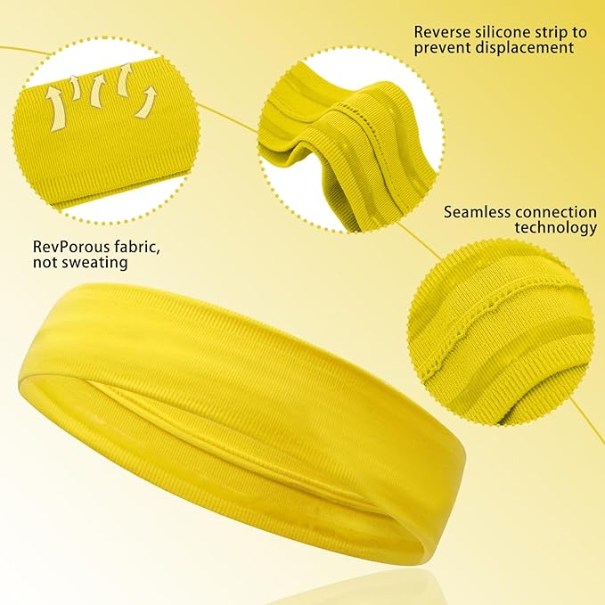 Workout Headbands Non Slip Headband Sport Headbands Sweatbands Elastic Sport Hair Bands for Sports Travel Indoor Fitness Gym