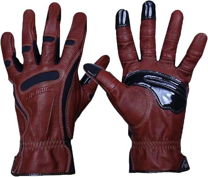Bionic Men's Tough Pro with Natural Fit Premium Leather Work Gloves (Large), Brown