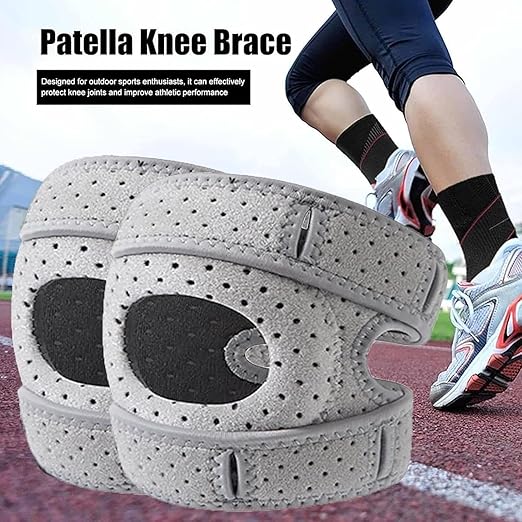 Knee Brace for Women Men,2pcs Adjustable Knee Support with Side Stabilizers,Patella Knee Brace for Meniscus Tear,Realign Knee Joint While You Move(Grey)