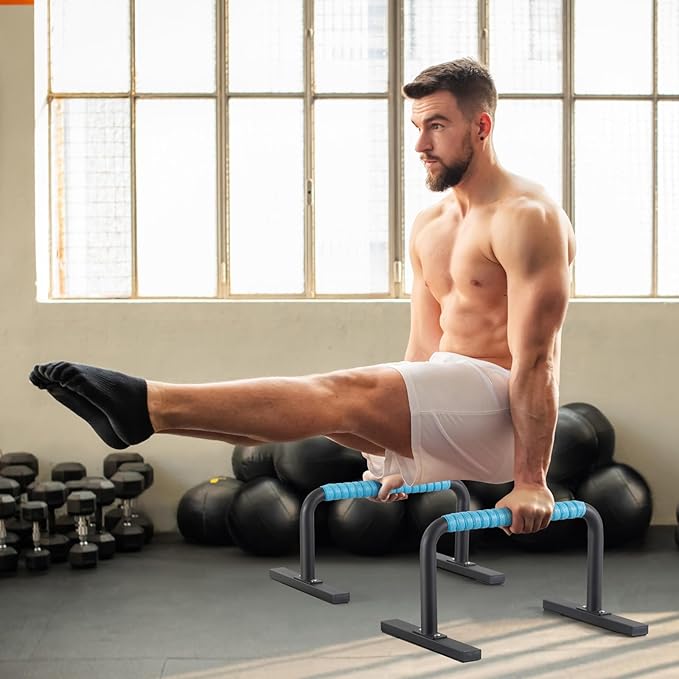 Strength Training Parallettes Push Up Bars, Pushup Handles Calisthenics Equipment for Home Workout, Anti-slip Gymnastics Bars, Handstand & Dip Bar for Outdoor Exercise