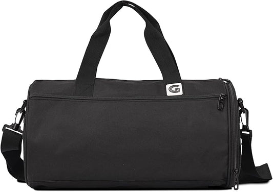 Gym Duffle Bag for Men & Women with Wet & Shoe Separated Compartment, 21 Inch and 30L Large Duffle Bag for travel Carry On, Swimming, Workout, Football. Black