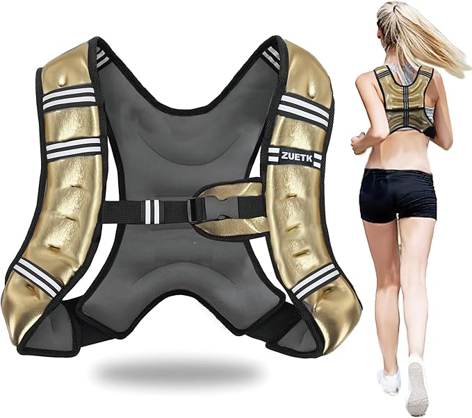 Weighted Vest, 6lb/8lb/12lb/16lb/20lb/25lb/30lb Weight Vest with Reflective Stripe, Weighted Vest for Men Women Workout Equipment for Strength Training, Running, Jogging, Fitness, Weight Loss