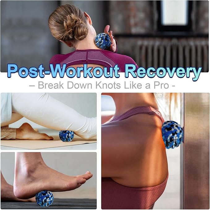 Deep Tissue Massage Ball for Exercise & Recovery - SGS Certification - Targets Back, Shoulder, Legs&Feet - Relieves Muscle Knots, Joint Pain&Tightness, Pressure Point Therapy- Myofascial Release Ball