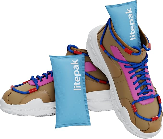 Litepak Shoe Deodorizer and Odor Eliminator Activated Charcoal Odor Absorber for Shoes and Gym Bags, Natural Bamboo Air Freshener for Boots, Closet Or Car (4 Pack)