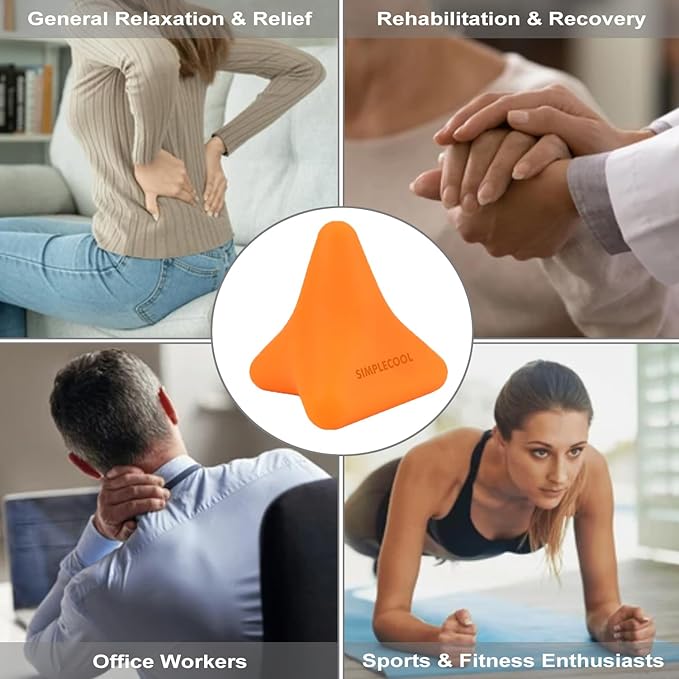 Trigger Point Massage Tool. Massager Ball for Deep Tissue Myofascial Release Physical Therapy Foot Plantar Fasciitis Pain Relief Muscle Knot Psoas Hip Flexor Iliacus Release. 3×2.6 in (Orange)