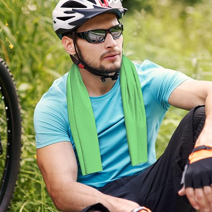 Custom 1-200 Pack Cooling Towel 40"x12", Design Your Team Logo Photo Ice Towel Personalized Soft Breathable Sport Towel Customized Workout Sweat Towel for Yoga Gym Activities (Light Green)