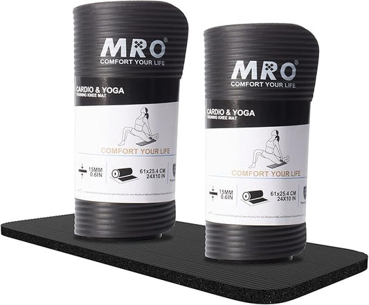MRO Yoga Knee Pad Cushion –Premium Exercise Knee Pad - Eliminate Pain During Home Workout - Extra Padding & Support for Knees, Wrists, Elbows - Complements Your Yoga Mat 24''X10''X0.6''