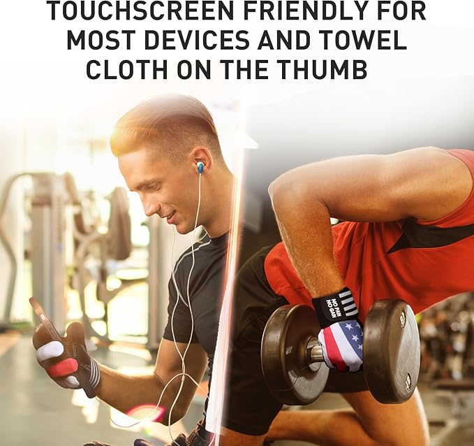 FINGER TEN Weightlifting Workout Gloves Full Half Finger with Wrist Strap Support, Padded Grip for Weight Lifting Gym Fitness Exercise Training Men Male