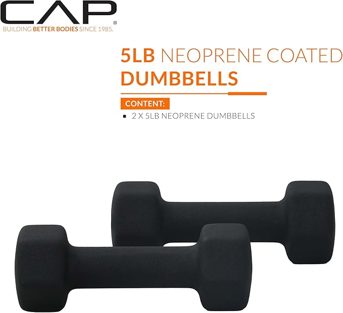 CAP Barbell Neoprene Dumbbell Weights Pairs & Sets | Multiple Colors