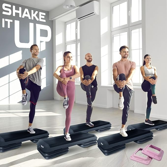 Yes4All 16"x16" Extra Adjustable Risers for Aerobic Exercise Workout Step Platform (Pair) - Not Included Aerobic Step Platform