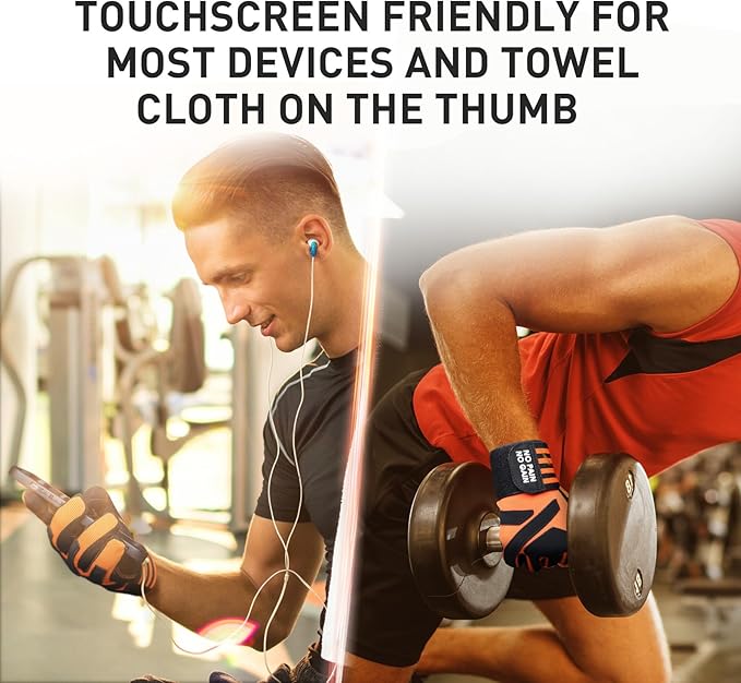 FINGER TEN Weightlifting Workout Gloves Full Half Finger with Wrist Strap Support, Padded Grip for Weight Lifting Gym Fitness Exercise Training Men Male