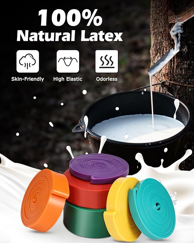 Zacro Resistance Bands, 6 Resistance Levels Pull Up Assistance Bands, Exercise Bands for Men&Women, Heavy Duty Resistance Band Set with Door Anchor, for Working Out, Muscle Training, Physical Therapy