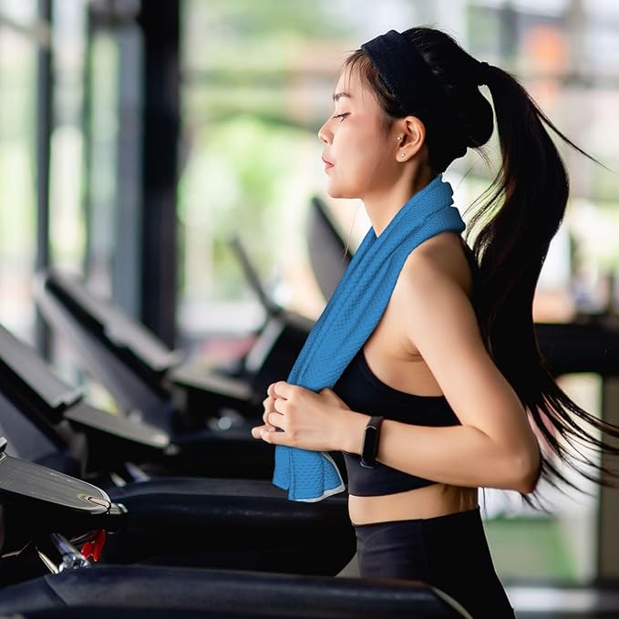 Custom 1-200 Pack Cooling Towel 40"x12", Design Your Team Logo Photo Ice Towel Personalized Soft Breathable Sport Towel Customized Workout Sweat Towel for Yoga Gym Activities (Dark Blue)