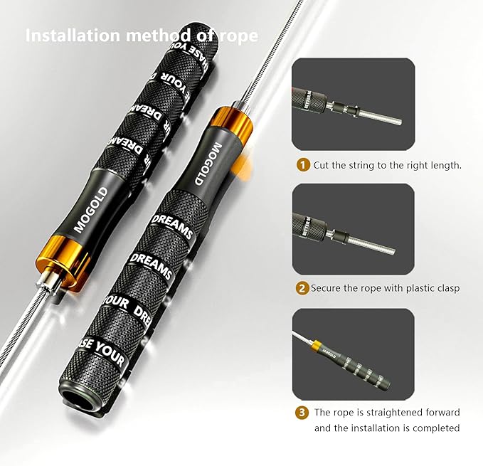 Pro Adjustable Speed Jump Rope - 10ft 4mm PVC Steel Wire with Dual Ball Bearings & 360° Spin - Metal/Rubber Ergonomic Grips for CrossFit, HIIT, Weight Loss, Home Gym Workouts for Men & Women