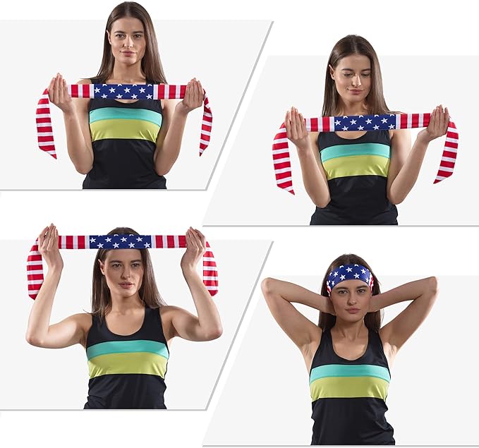 USA Patriots American Flag Sports Bandana for Men & Women: Sweat-Wicking Headband for Exercise, Running, Football