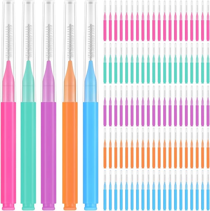 Interdental Brush 100Pcs Tooth Flossing Head Brushes Tooth Floss Picks Refill Flosser Sticks Toothpick Tooth Cleaning Tool