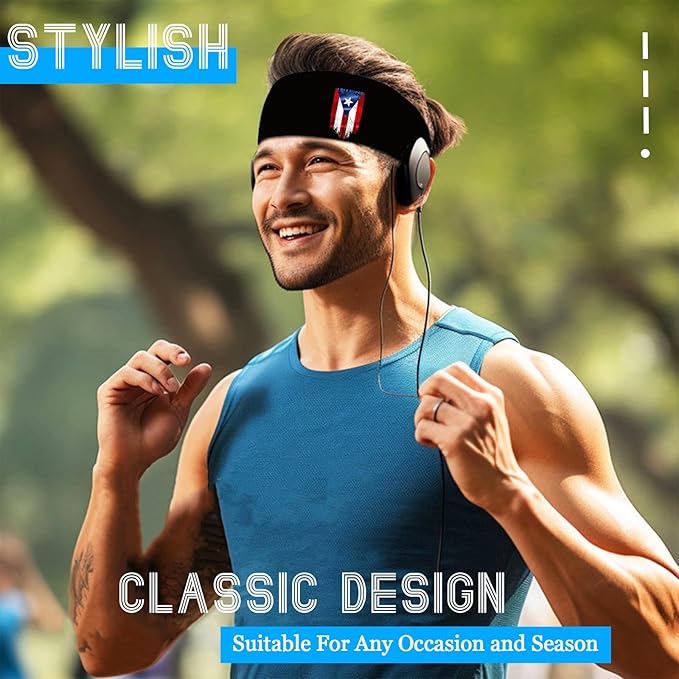 Headbands for Men Women 3pcs Sports Sweat Bands Headbands Men Sweatbands Workout Running Headband for Mens
