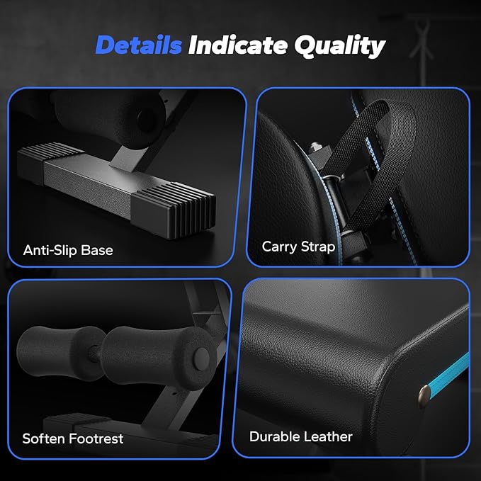 MERACH Weight Bench, Foldable Weight Benches for Home Gym with 990 LBS, Adjustable Weight Bench with 72 Training Angles, Incline Bench Press for Full Body