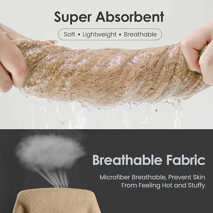 JML Microfiber Bath Towels, Oversized, Ultra Soft, Super Absorbent and Fast Drying, No Fading Large Bathroom Towel Set for Sport, Travel, Fitness, SPA and Yoga (Coral Fleece - Camel, 30 in x 60 in)