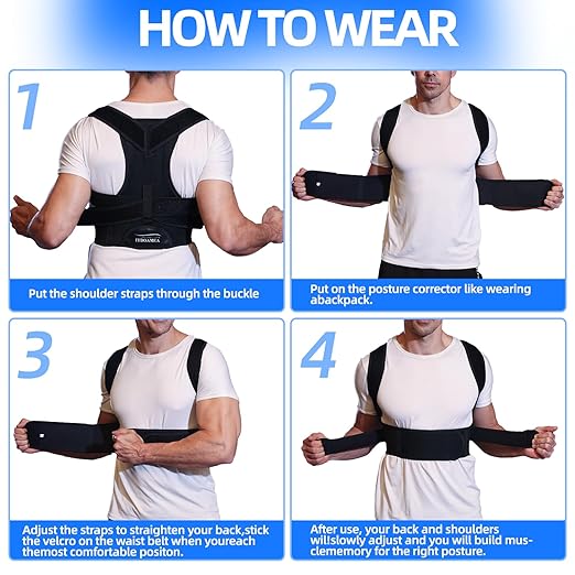 IYDoaMea Posture Corrector for Women and Men ( Order A Size Up ) Upgraded Back Brace Support, Adjustable Shoulder Straightener for Improving Back Posture, Relief for Upper and Lower Back, Lumbar, Neck, Shoulder Pain (S(27.5~33.4))