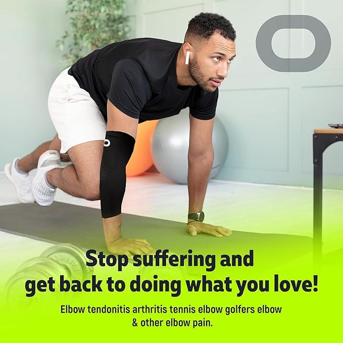 Elbow Brace Compression Sleeve (1 Pair) - Instant Arm Support Elbow Sleeves for Tendonitis, Arthritis, Bursitis, Golfers & Tennis Elbow Brace, Treatment, Workouts, Weightlifting, Pain Relief, Recovery