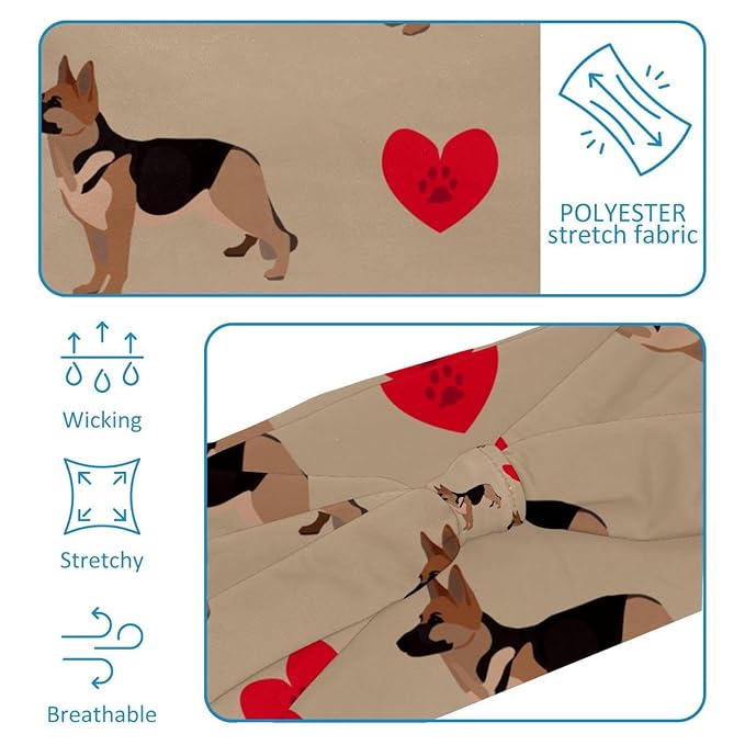 dog and heart Headband for Women, Absorbed Sport Knotted Headband for Daily Life Yoga Workout