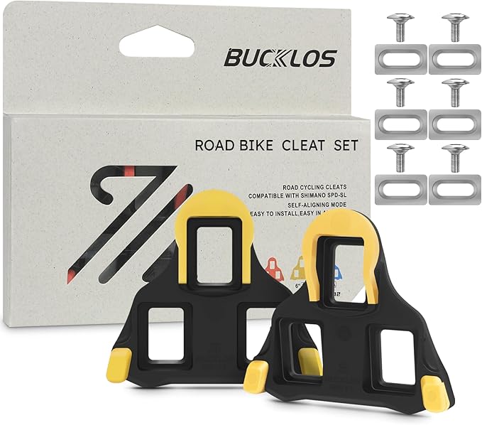 BUCKLOS SPD-SL Pedals PD-R8000 Road Bike Pedals - Bicycle Clipless Titanium Sealed Bearing Nylon/Aluminium Ultegra Clip Pedals Compitable with Shimano SPD-SL Cleats for Indoor Cycling (9/16")