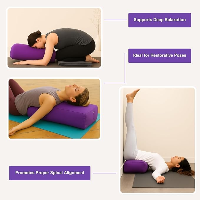 Rectangular Cotton Yoga Bolster, Yoga Pillow, Yoga Cushion, Yin yoga Bolster, Iyengar yoga bolster