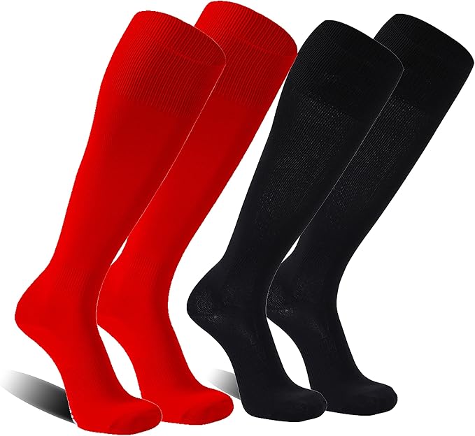 FOOTPLUS Baseball Softball Socks, Unisex Over Knee High Solid Sports Rugby Soccer Homecoming Socks