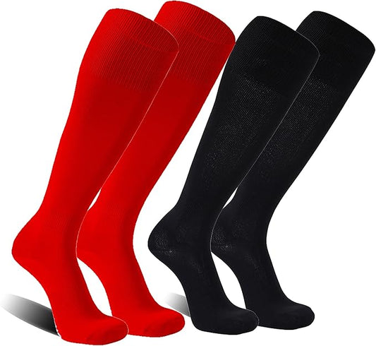 FOOTPLUS Baseball Softball Socks, Unisex Over Knee High Solid Sports Rugby Soccer Homecoming Socks