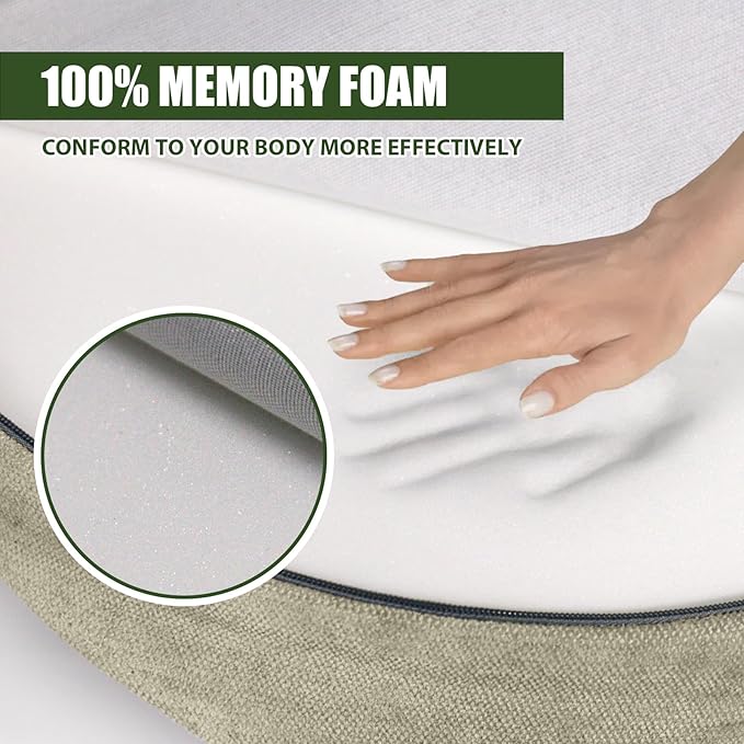 Meditation Cushion - Floor Pillow, Enlarge High Density Extremely Firm, Large Big Foam Floor Cushion Seating for Adults - Premium Yoga Pillows for Adults Gifts for Women, Men Khaki